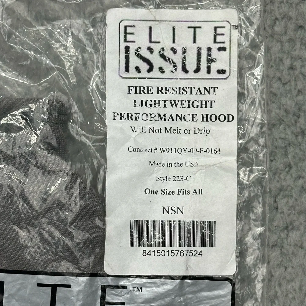 Elite Issue 223-C Fire Resistant Lightweight Performance Hood Gray Balaclava OSF